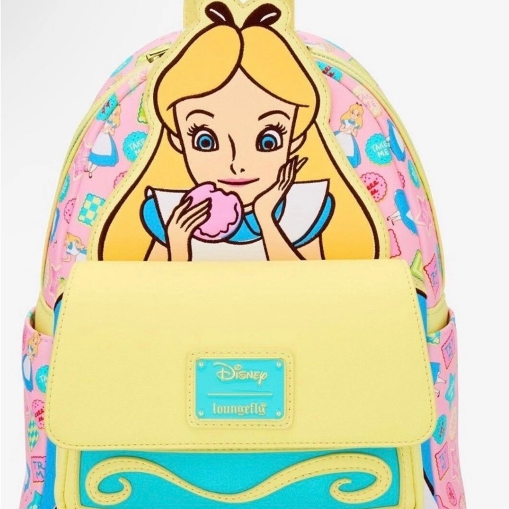 Scented Loungefly Alice in Wonderland Backpack - Pink and Yellow NWT